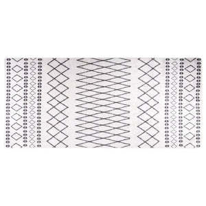 Vidaxl vloerkleed wasbaar anti-slip 80x300 cm zwart en wit