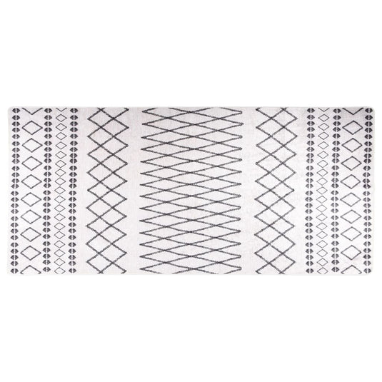 Vidaxl vloerkleed wasbaar anti-slip 80x300 cm zwart en wit