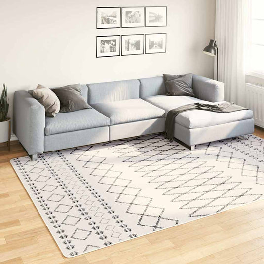Vidaxl vloerkleed wasbaar anti-slip 190x300 cm zwart en wit