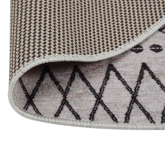 Vidaxl vloerkleed wasbaar anti-slip ø120 cm zwart en wit