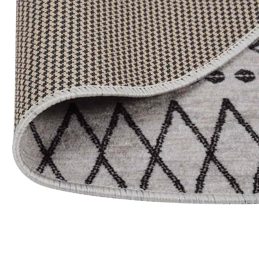 Vidaxl vloerkleed wasbaar anti-slip ø120 cm zwart en wit