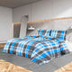 Vidaxl dekbedovertrekset 200x220 cm katoen blauw en grijs