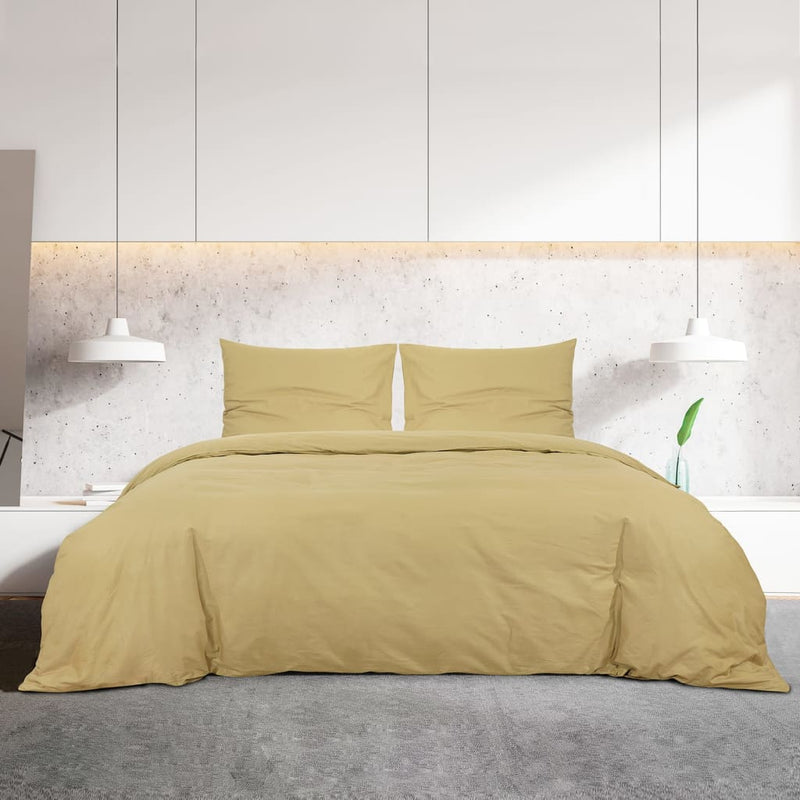 Load image into Gallery viewer, Vidaxl dekbedovertrekset 135x200 cm katoen taupe
