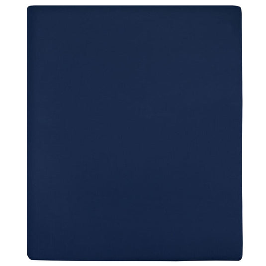 Vidaxl hoeslakens 2 st jersey 90x200 cm katoen marineblauw