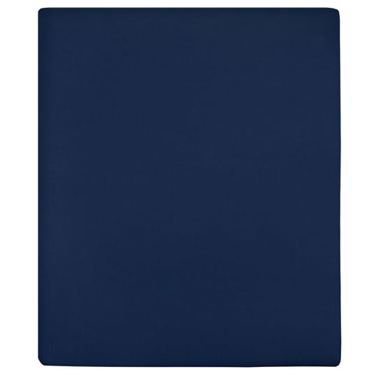 Vidaxl hoeslaken jersey 100x200 cm katoen marineblauw