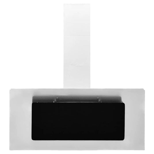 Vidaxl wandafzuigkap 90 cm roestvrij staal gehard glas zilverkleurig