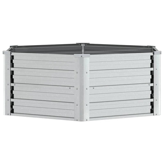 Vidaxl plantenbak verhoogd 129x45 cm gegalvaniseerd staal zilverkleur