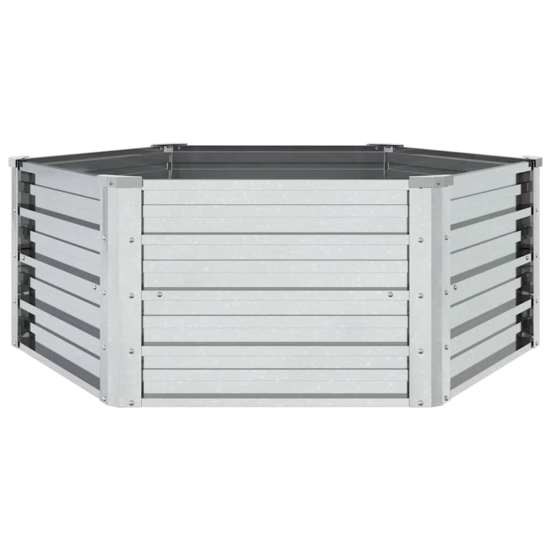Load image into Gallery viewer, Vidaxl plantenbak verhoogd 129x45 cm gegalvaniseerd staal zilverkleur
