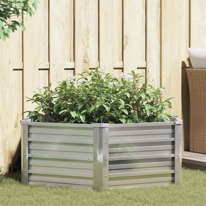 Load image into Gallery viewer, Vidaxl plantenbak verhoogd 129x45 cm gegalvaniseerd staal zilverkleur
