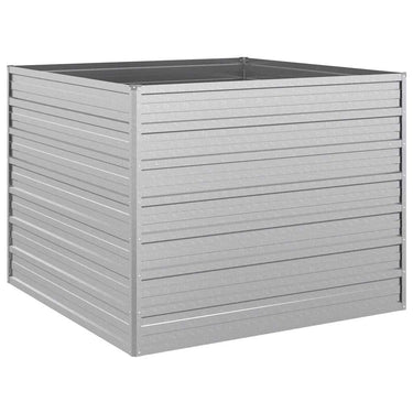 Vidaxl plantenbak verhoogd 100x100x77 cm gegalvaniseerd staal zilver