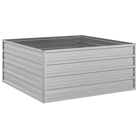 Vidaxl plantenbak verhoogd 100x100x45 cm gegalvaniseerd staal zilver