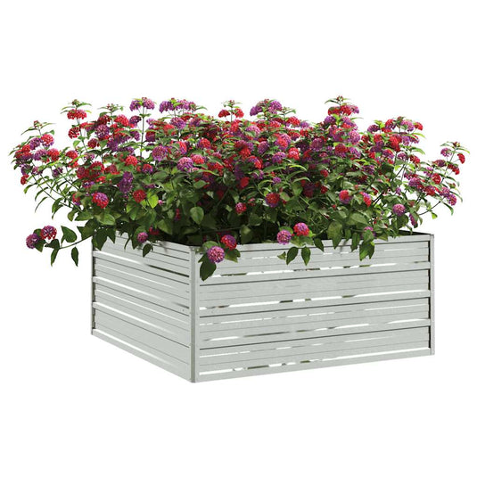Vidaxl plantenbak verhoogd 100x100x45 cm gegalvaniseerd staal zilver