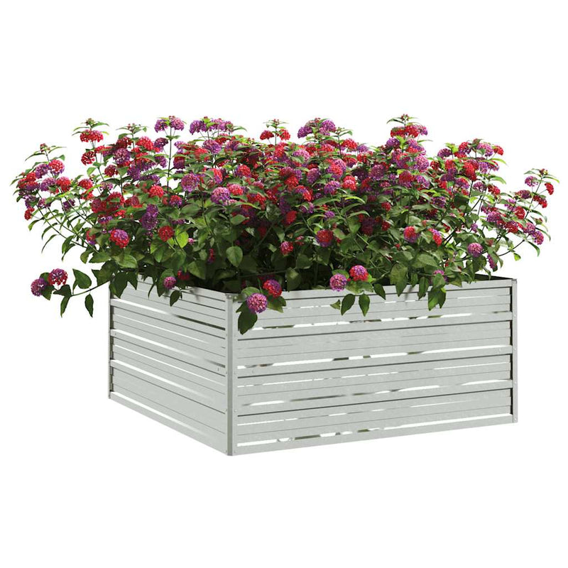 Load image into Gallery viewer, Vidaxl plantenbak verhoogd 100x100x45 cm gegalvaniseerd staal zilver
