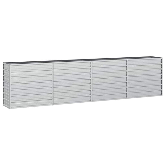 Vidaxl plantenbak verhoogd 320x40x77 cm gegalvaniseerd staal zilver