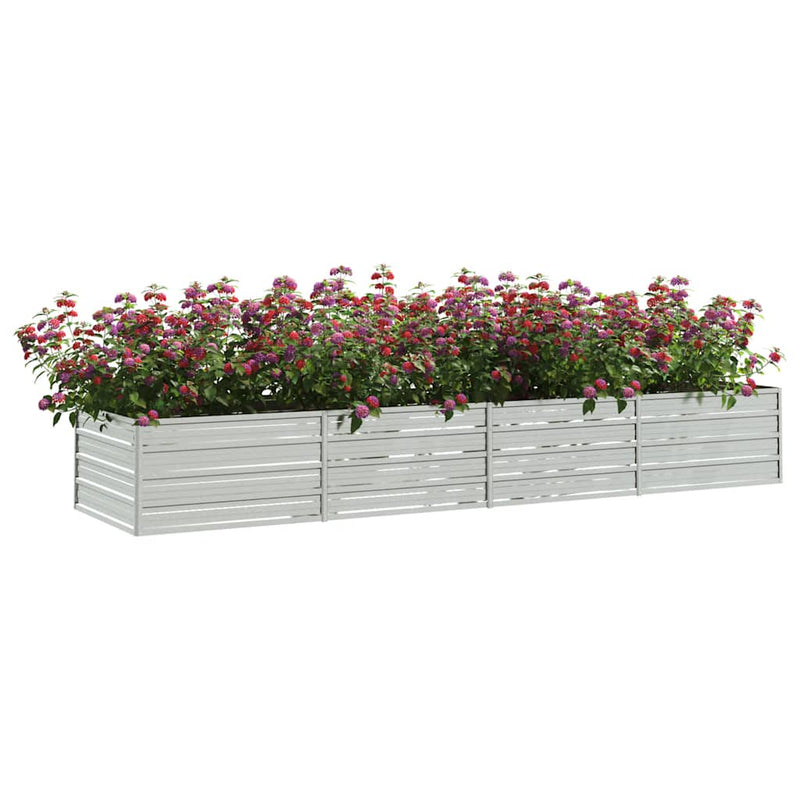 Load image into Gallery viewer, Vidaxl plantenbak verhoogd 320x80x45 cm gegalvaniseerd staal zilver
