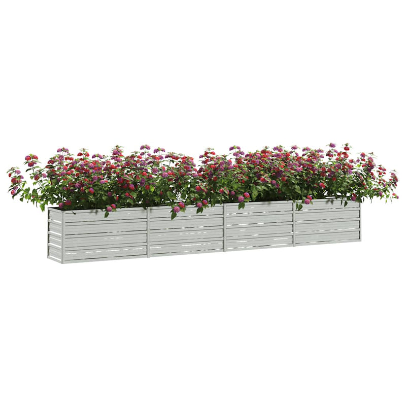 Load image into Gallery viewer, Vidaxl plantenbak verhoogd 320x40x45 cm gegalvaniseerd staal zilver
