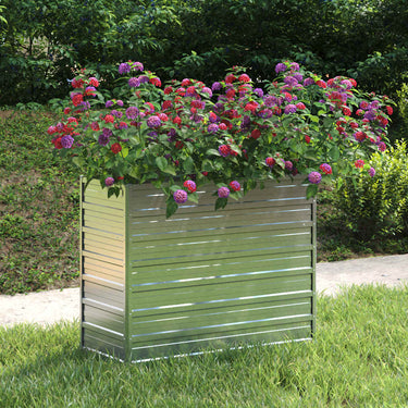 Vidaxl plantenbak verhoogd 100x40x77 cm gegalvaniseerd staal zilver