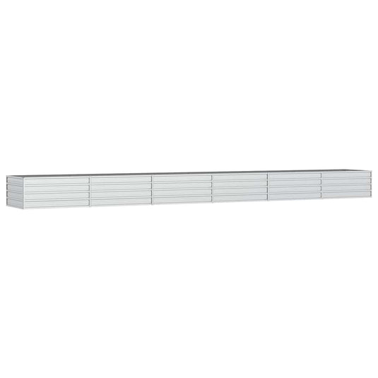 Vidaxl plantenbak verhoogd 600x80x45 cm gegalvaniseerd staal zilver