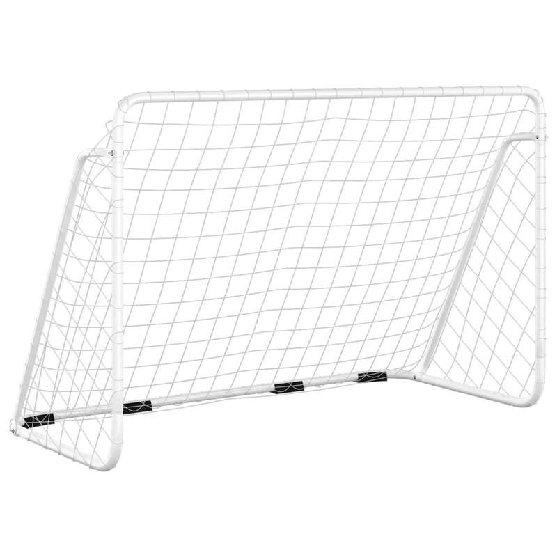Load image into Gallery viewer, Vidaxl voetbaldoel met net 180x90x120 cm staal wit
