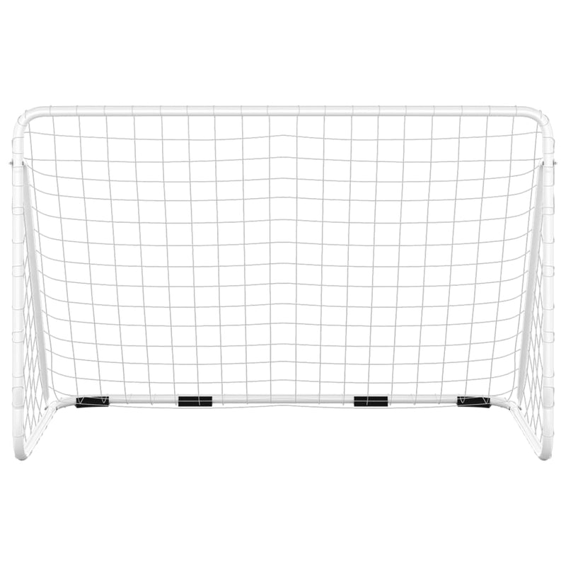 Load image into Gallery viewer, Vidaxl voetbaldoel met net 180x90x120 cm staal wit
