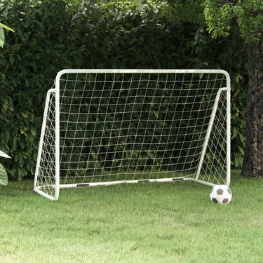 Vidaxl voetbaldoel met net 180x90x120 cm staal wit