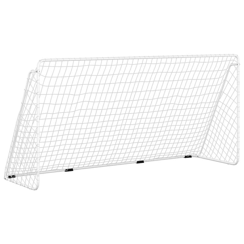 Load image into Gallery viewer, Vidaxl voetbaldoel met net 366x122x182 cm staal wit

