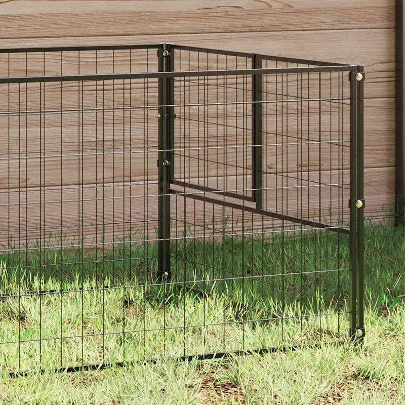 Load image into Gallery viewer, Vidaxl hondenkennel 4 m² staal zwart
