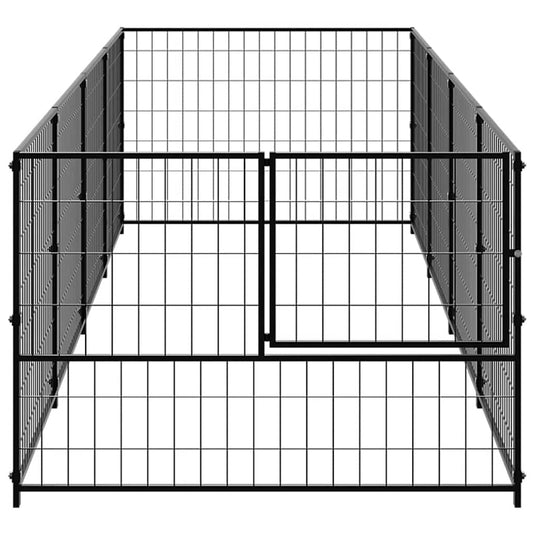 Vidaxl hondenkennel 4 m² staal zwart