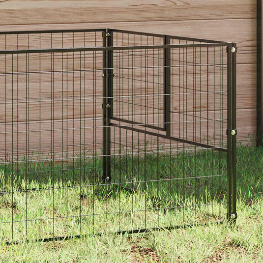 Vidaxl hondenkennel 5 m² staal zwart