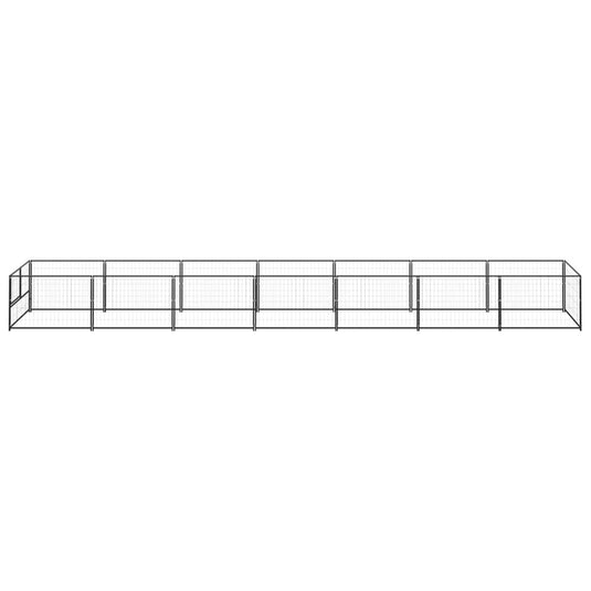 VidaXL Hondenkennel 7 m² staal zwart