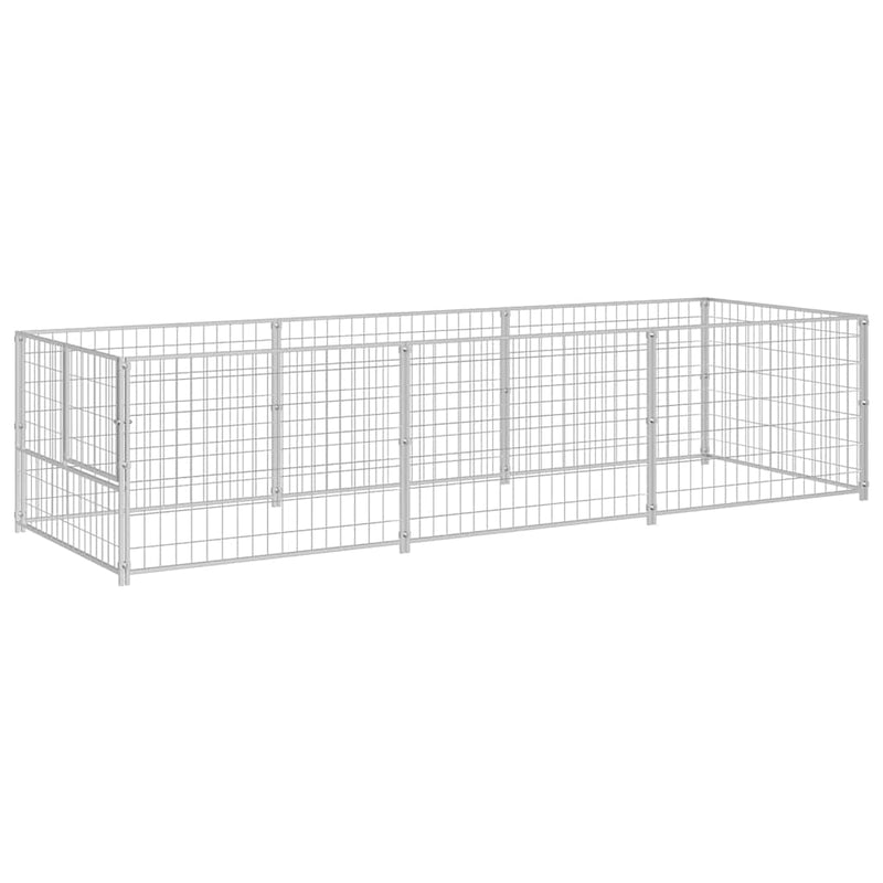Chargez l'image dans la visionneuse de la galerie, Vidaxl hondenkennel 3 m² staal zilverkleurig

