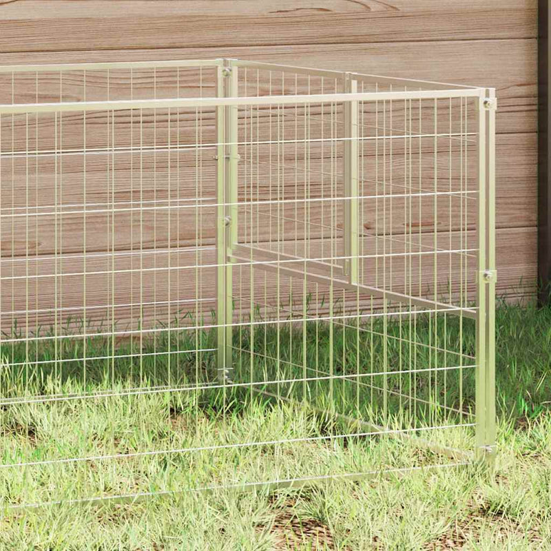 Load image into Gallery viewer, Vidaxl hondenkennel 3 m² staal zilverkleurig
