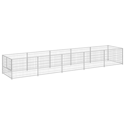 Vidaxl hondenkennel 5 m² staal zilverkleurig