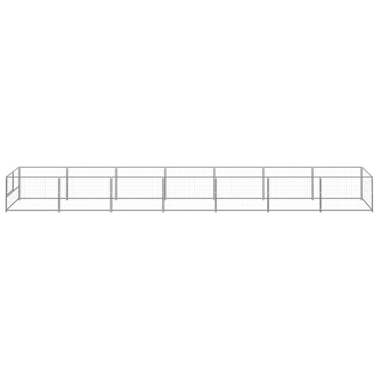 VidaXL Hondenkennel 7 m² staal zilverkleurig