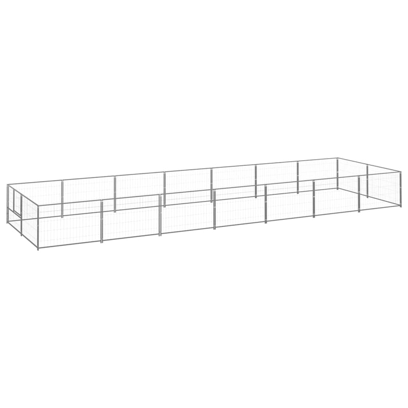 Load image into Gallery viewer, VidaXL Hondenkennel 14 m² staal zilverkleurig
