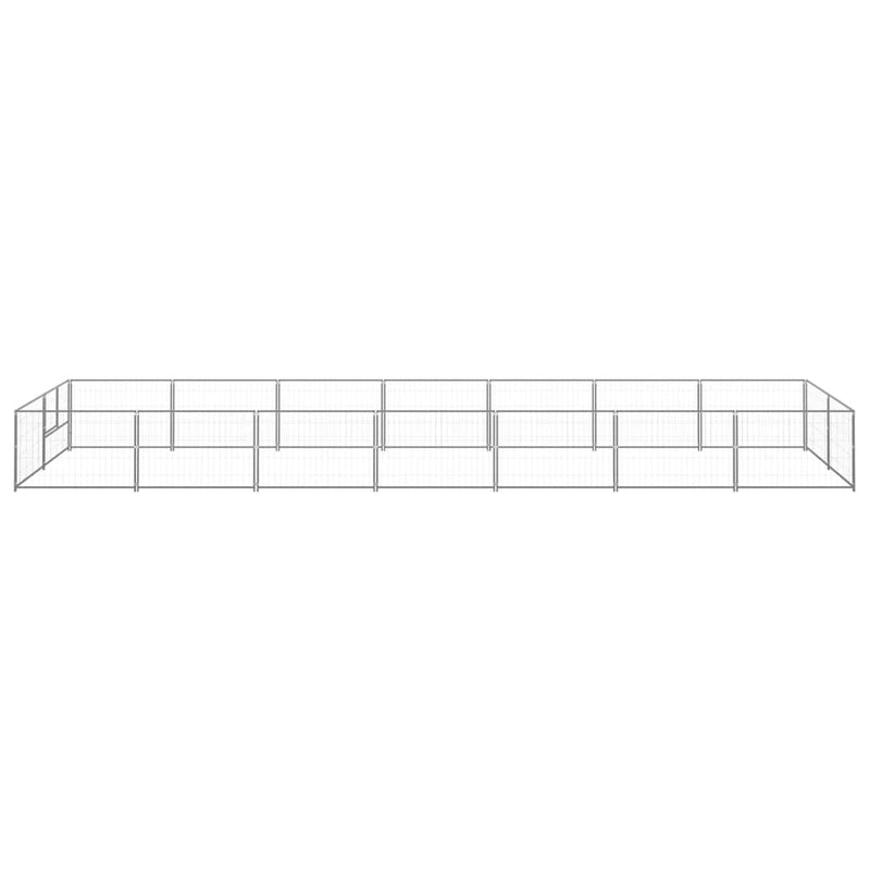 Load image into Gallery viewer, VidaXL Hondenkennel 14 m² staal zilverkleurig
