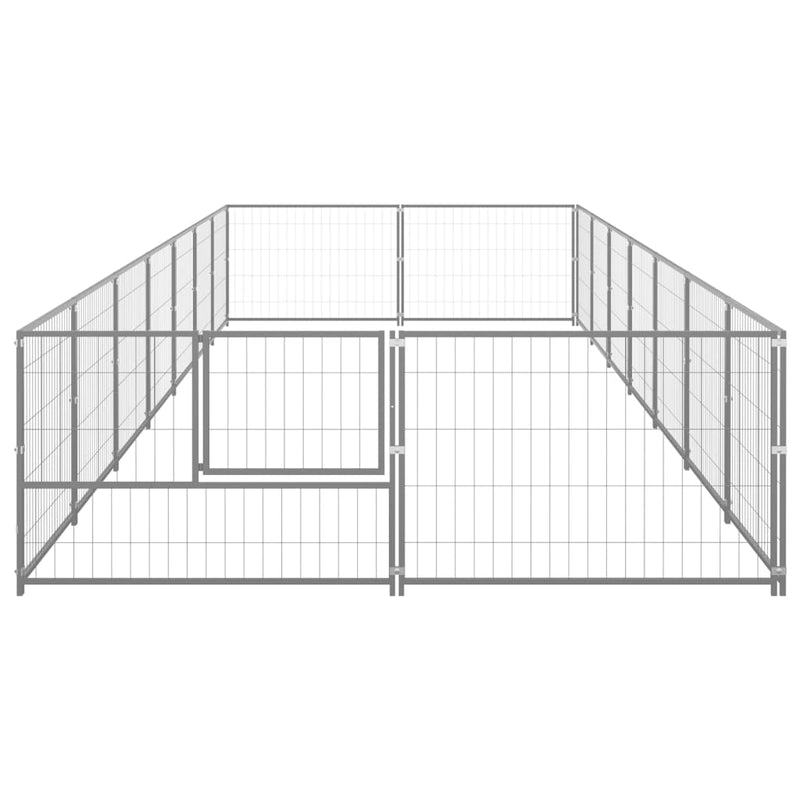 Load image into Gallery viewer, VidaXL Hondenkennel 14 m² staal zilverkleurig
