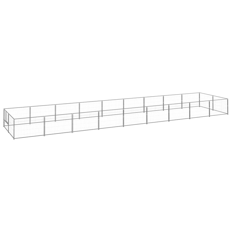 Load image into Gallery viewer, VidaXL Hondenkennel 18 m² staal zilverkleurig
