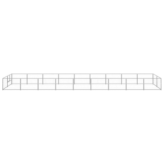 VidaXL Hondenkennel 18 m² staal zilverkleurig