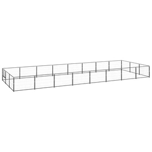 VidaXL Hondenkennel 24 m² staal zwart
