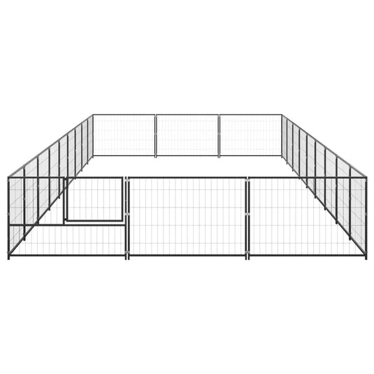 VidaXL Hondenkennel 27 m² staal zwart