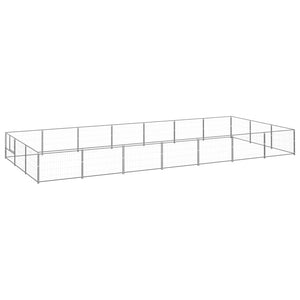 VidaXL Hondenkennel 21 m² staal zilverkleurig