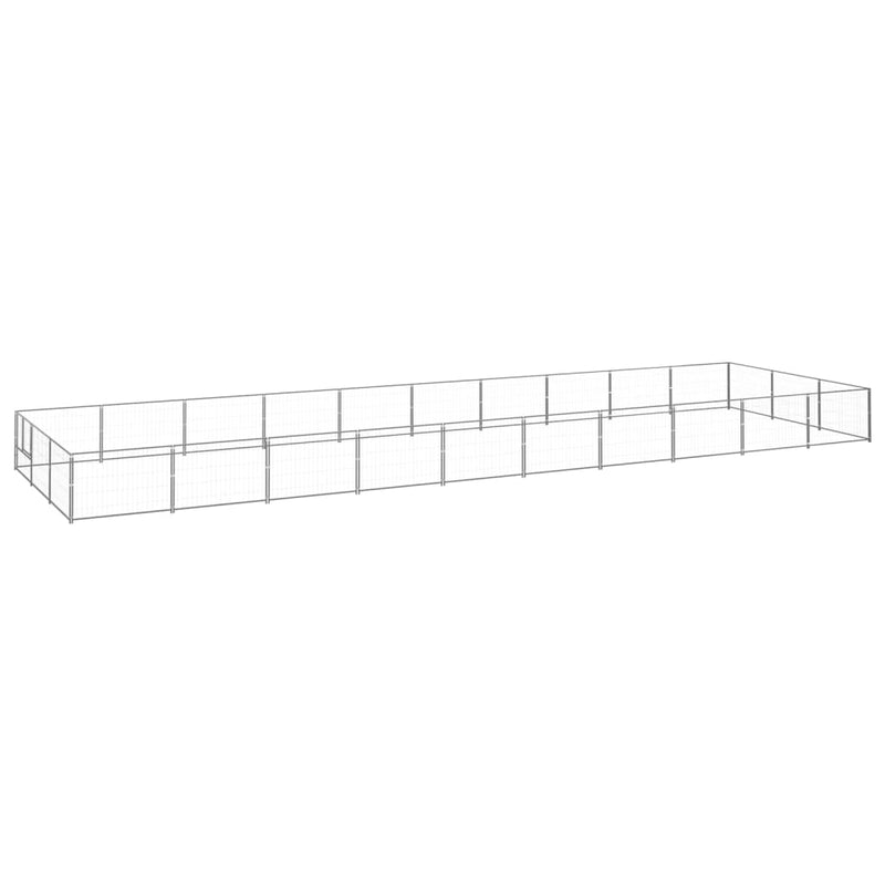 Load image into Gallery viewer, VidaXL Hondenkennel 30 m² staal zilverkleurig
