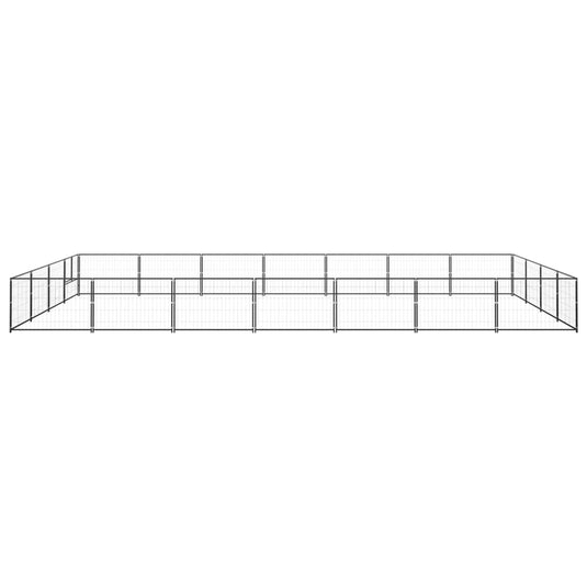 VidaXL Hondenkennel 28 m² staal zwart