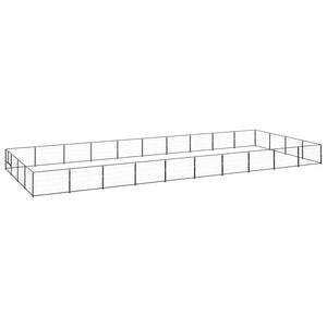 VidaXL Hondenkennel 40 m² staal zwart