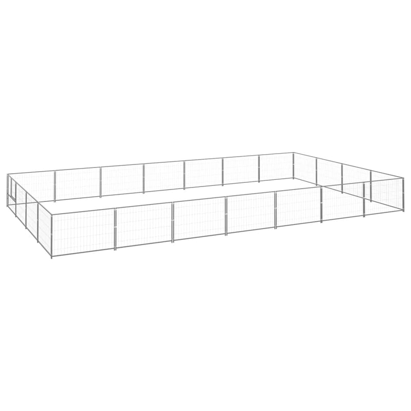 Load image into Gallery viewer, VidaXL Hondenkennel 28 m² staal zilverkleurig
