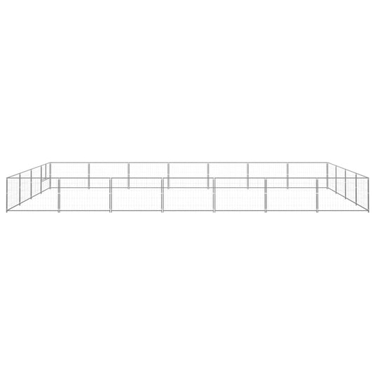VidaXL Hondenkennel 28 m² staal zilverkleurig