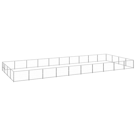 VidaXL Hondenkennel 40 m² staal zilverkleurig