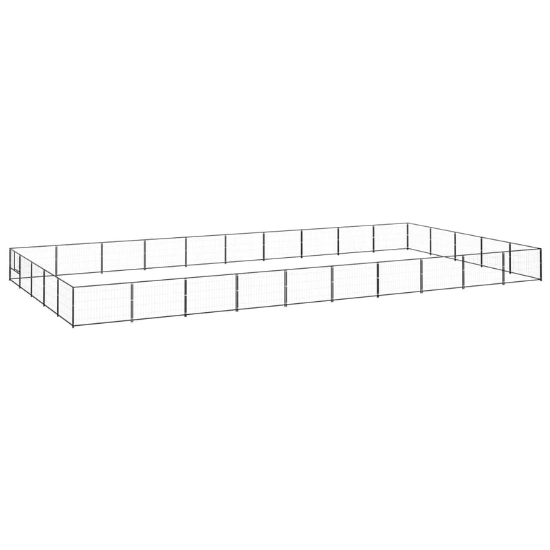 Load image into Gallery viewer, VidaXL Hondenkennel 50 m² staal zwart
