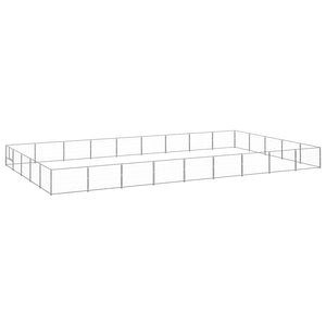 VidaXL Hondenkennel 45 m² staal zilverkleurig
